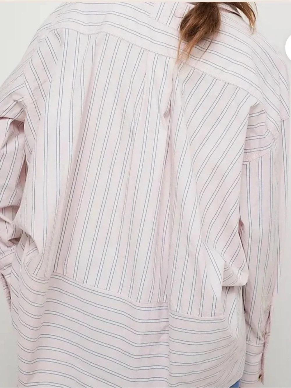 Free People We The Free Striped Varsity Vibes Shirt In Pink Combo size small